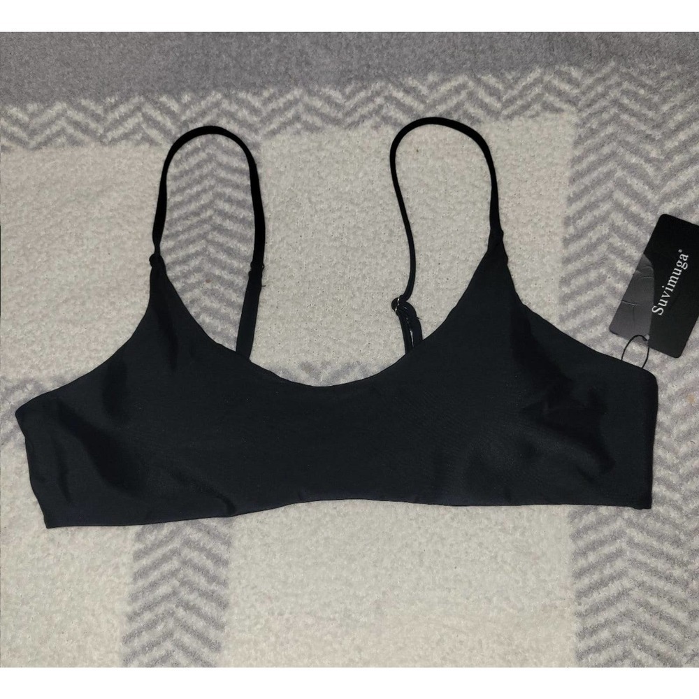 NWT bikini top swimwear large black
